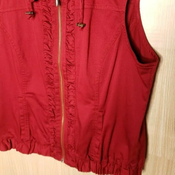 Christopher & Banks Womens Maroon Full Zip Lightweight Bmvest Large - Picture 4 of 7